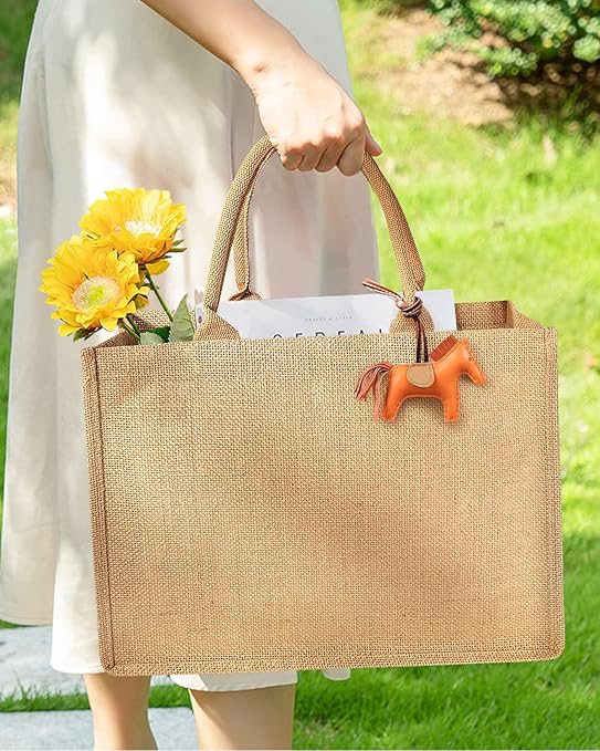 Alternative view of Reusable Blank Burlap Jute Tote Bags with Handle