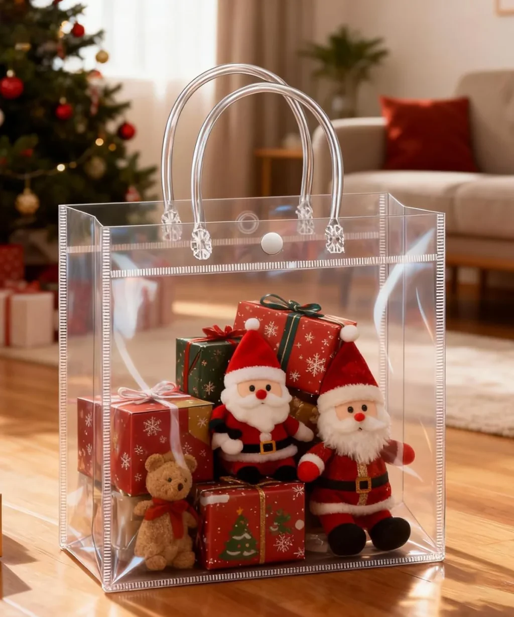 Waterproof PVC Clear Gift Bags with Handles for Wedding