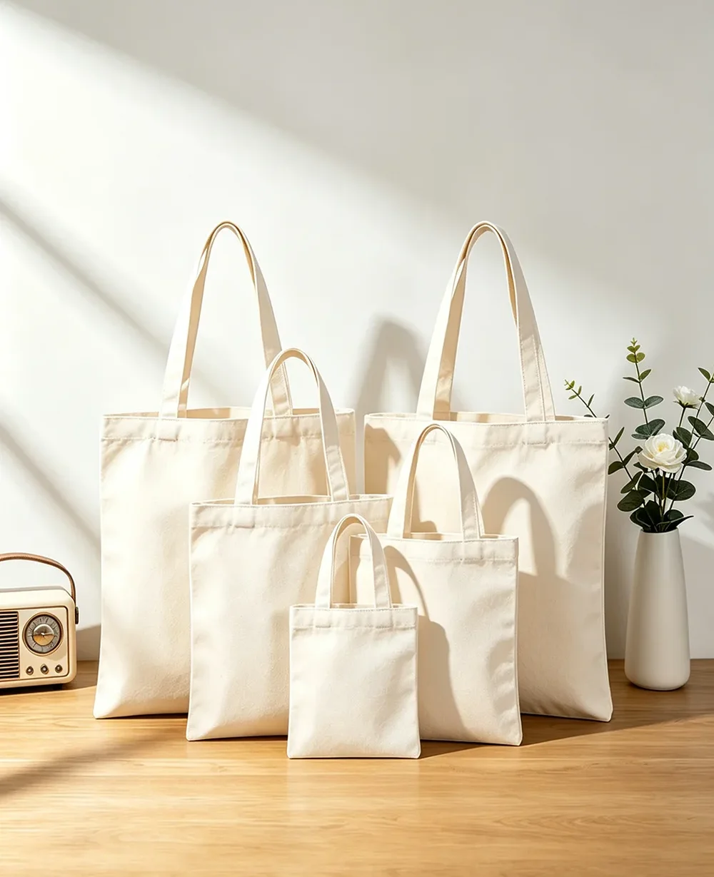 Natural Recycled Canvas Tote Bags For DIY