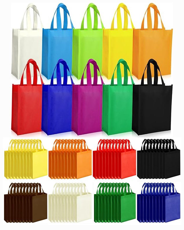 30Pack Reusable Non Woven Tote Bag Bulk for Grocery