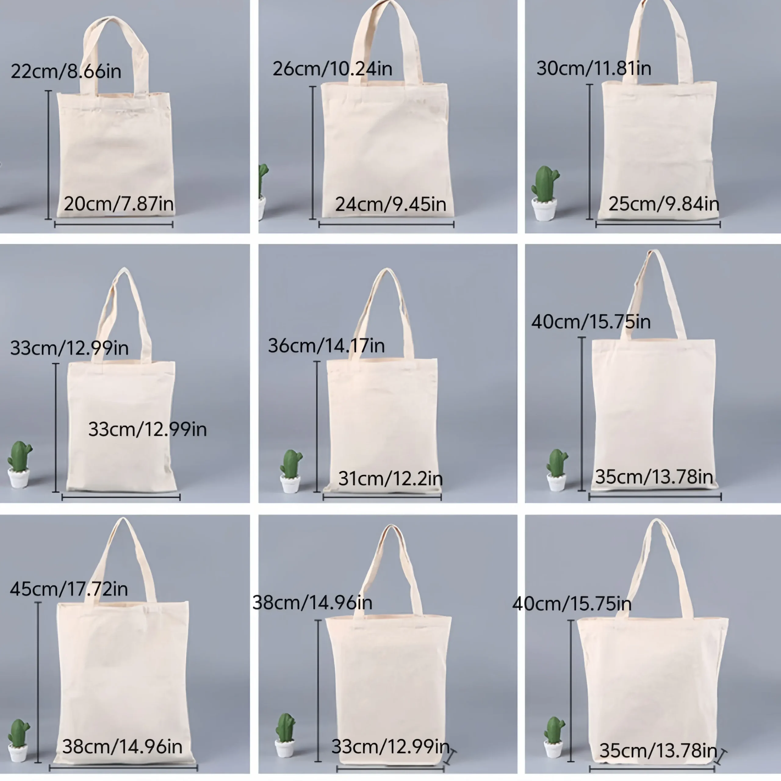 Basic Canvas Custom Tote Bags with Logo for Promotion Events