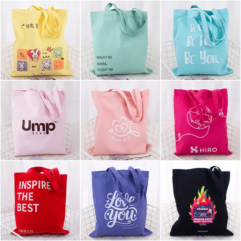 Basic Canvas Custom Tote Bags with Logo for Promotion Events