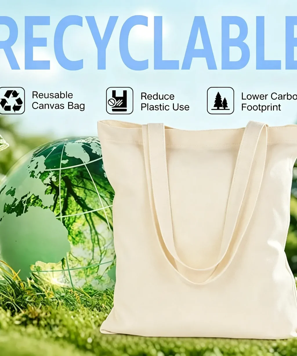 Basic Canvas Custom Tote Bags with Logo for Promotion Events