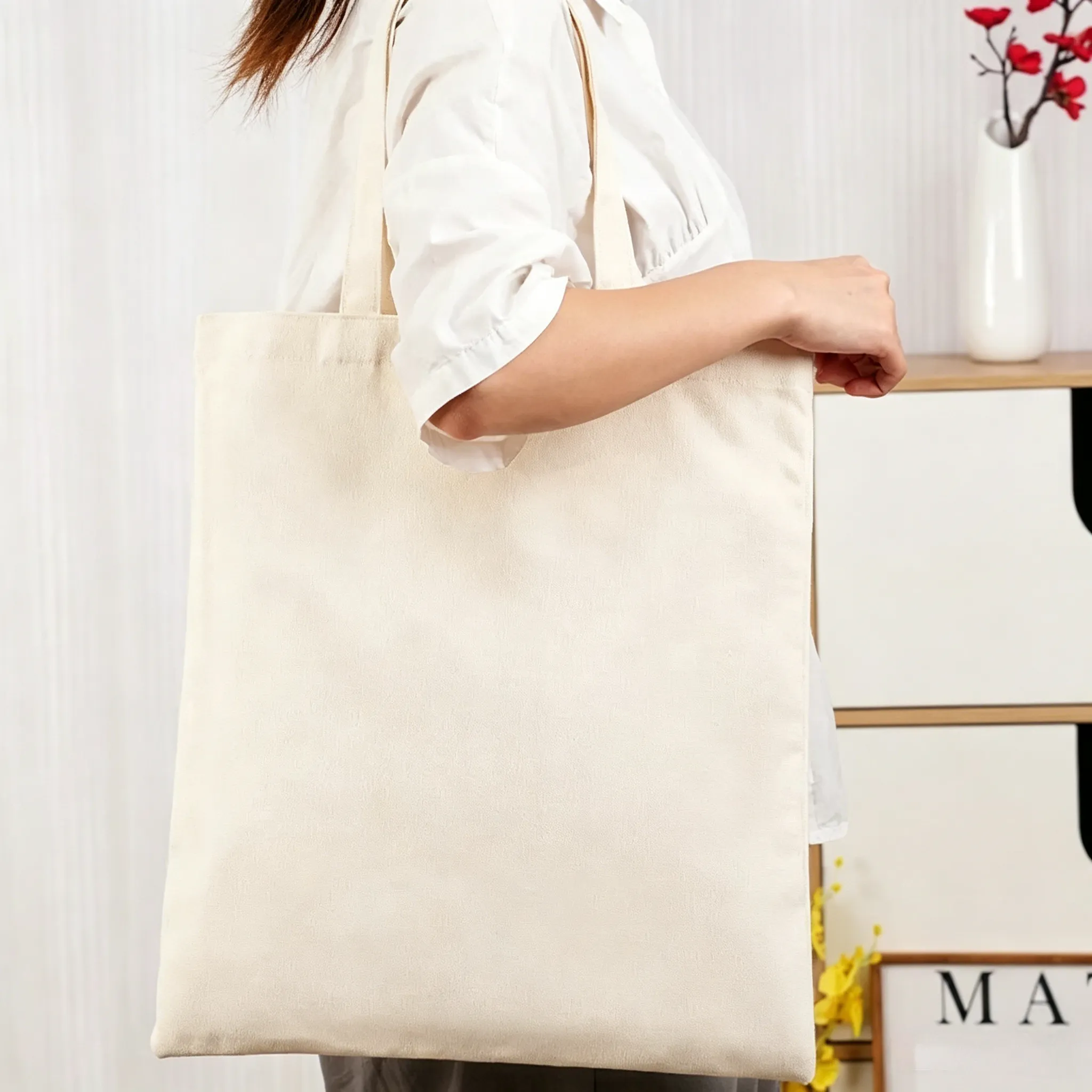 Basic Canvas Custom Tote Bags with Logo for Promotion Events
