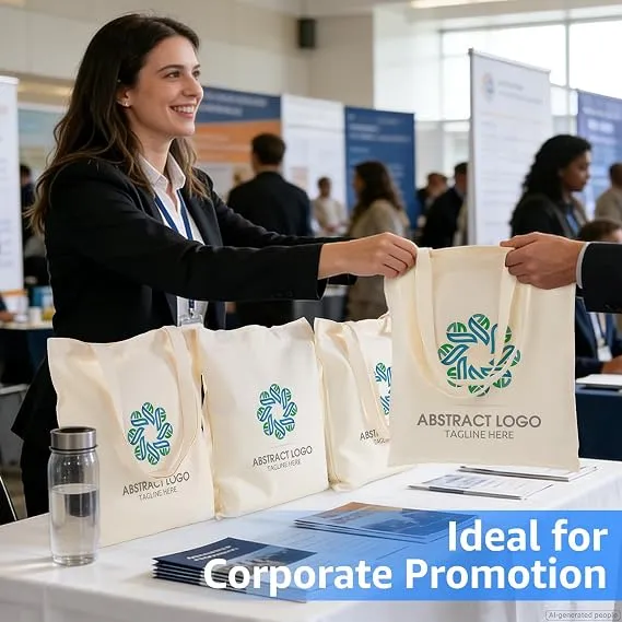 Basic Canvas Custom Tote Bags with Logo for Promotion Events
