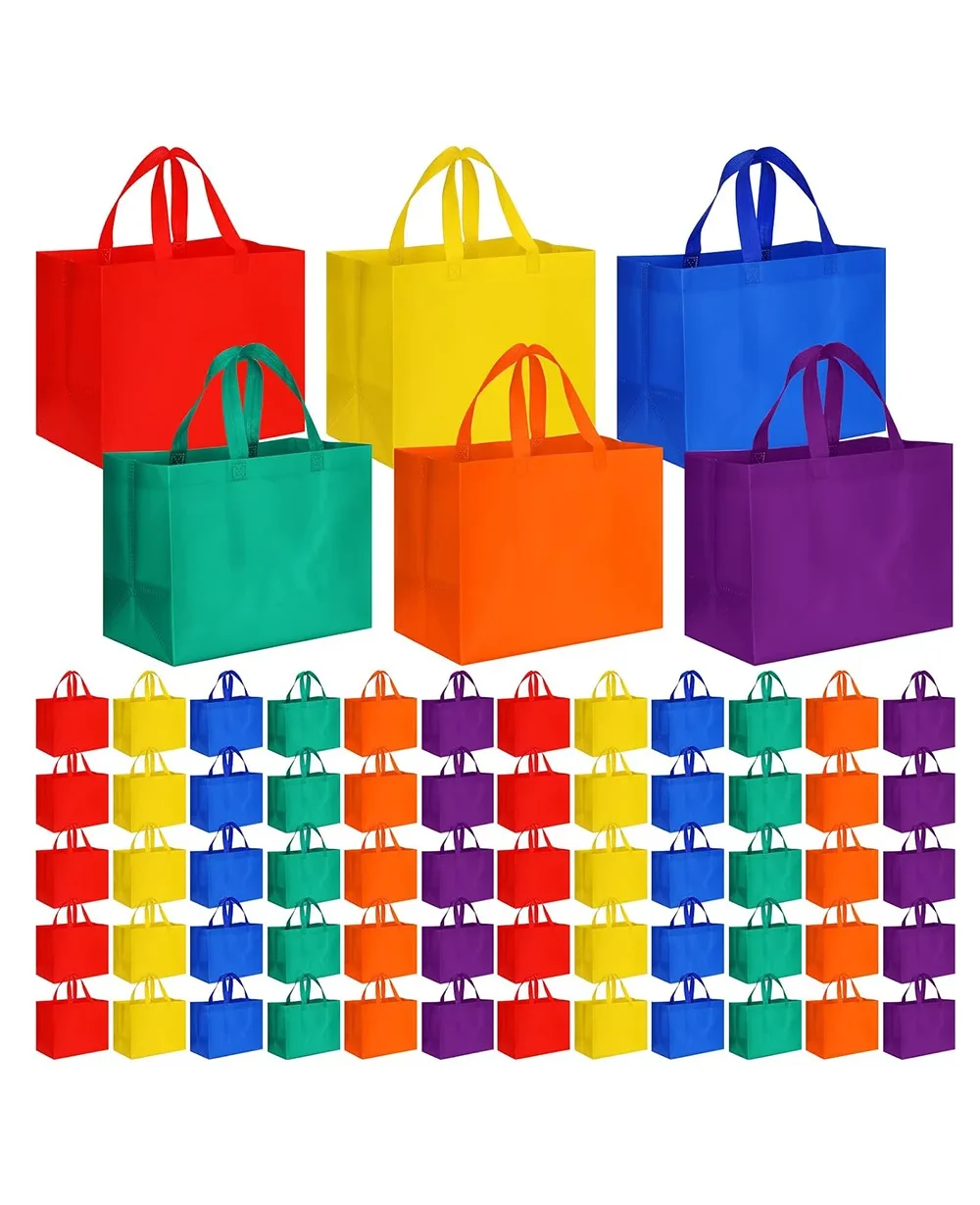 Multicolored Large Non-woven Tote Bags Bulk with Handle