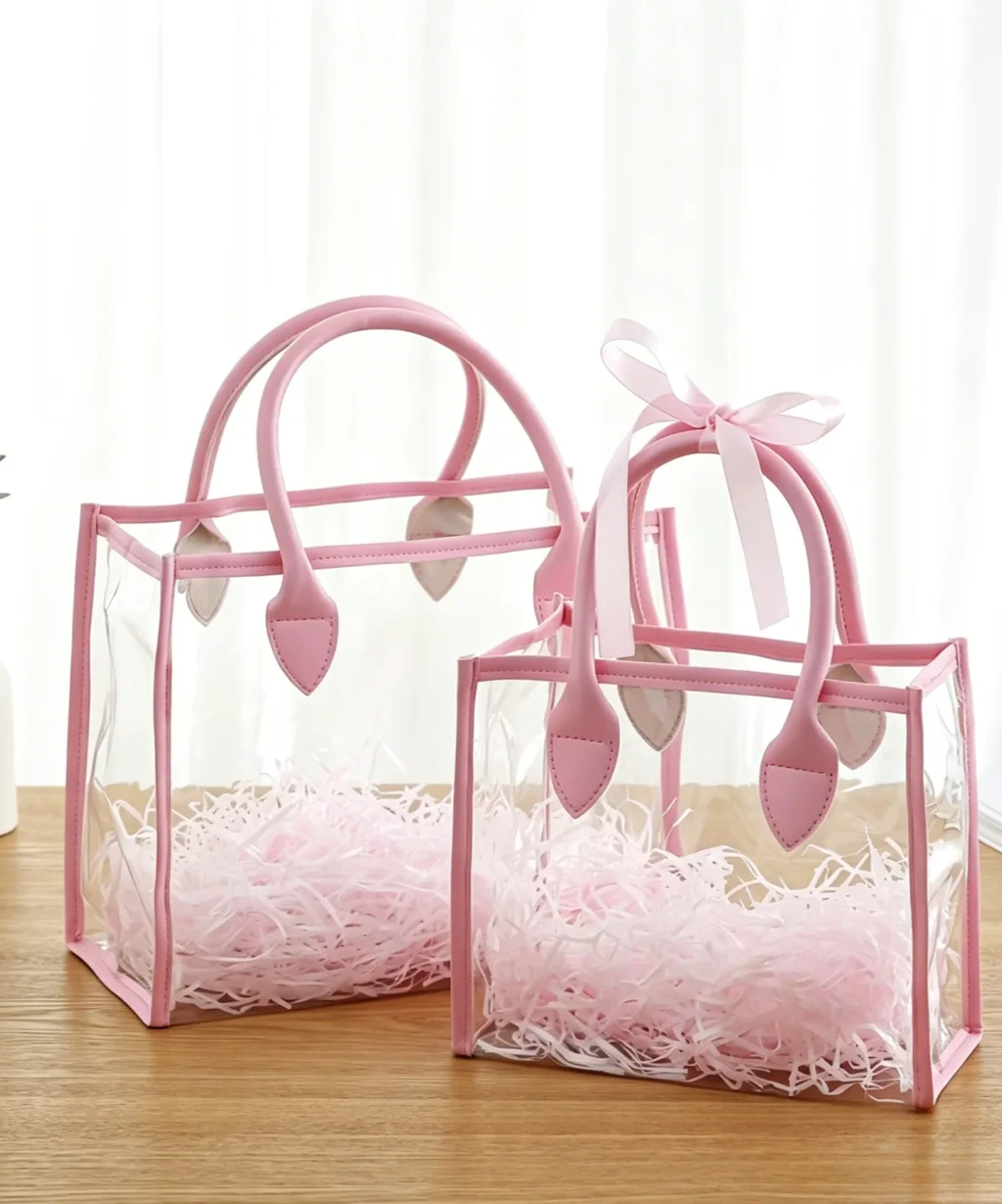 Delicate Personalized DIY Transparent PVC Tote Bag Gift Wedding Favor Bag