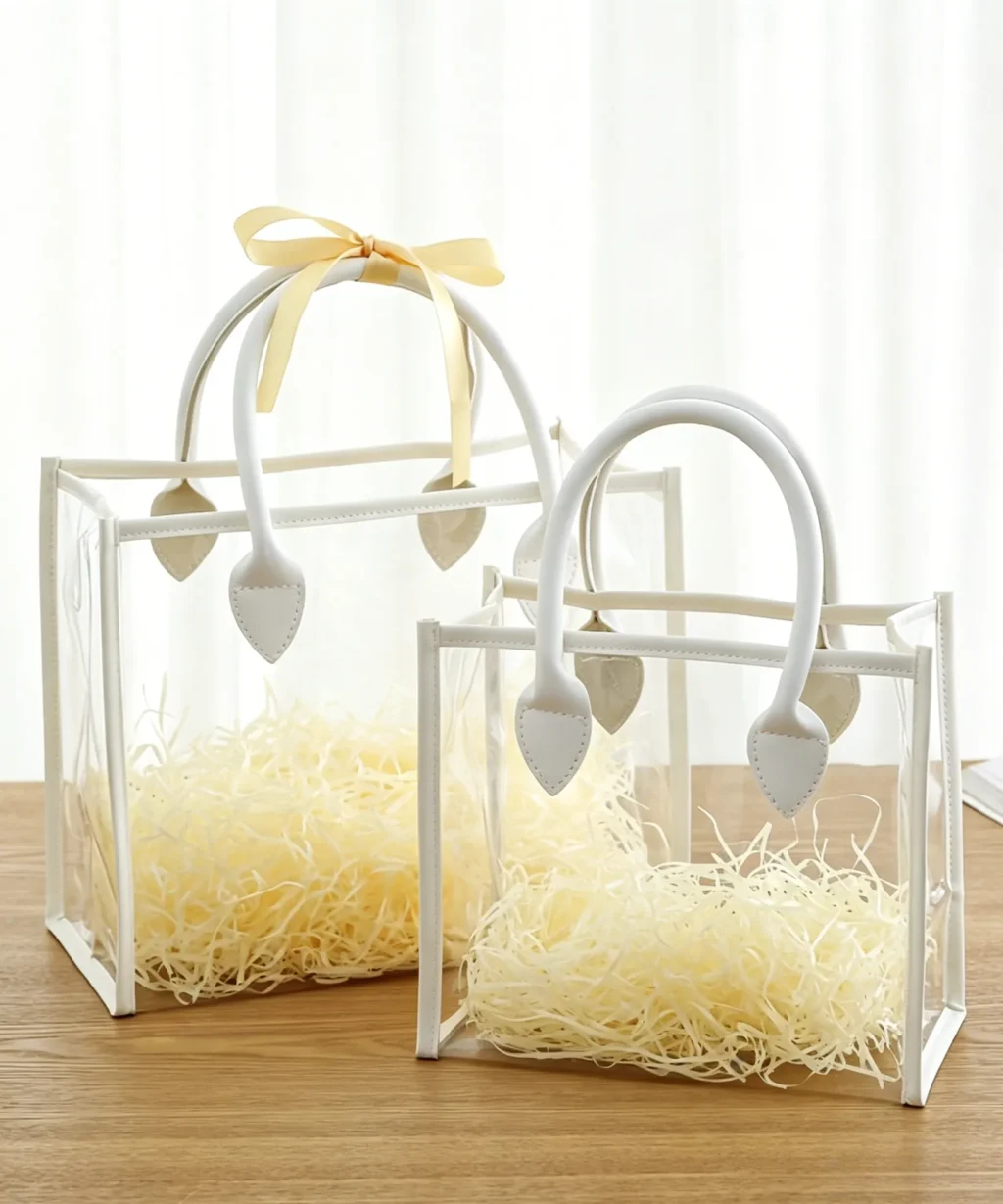 Delicate Personalized DIY Transparent PVC Tote Bag Gift Wedding Favor Bag