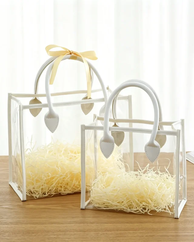 Delicate Personalized DIY Transparent PVC Tote Bag Gift Wedding Favor Bag