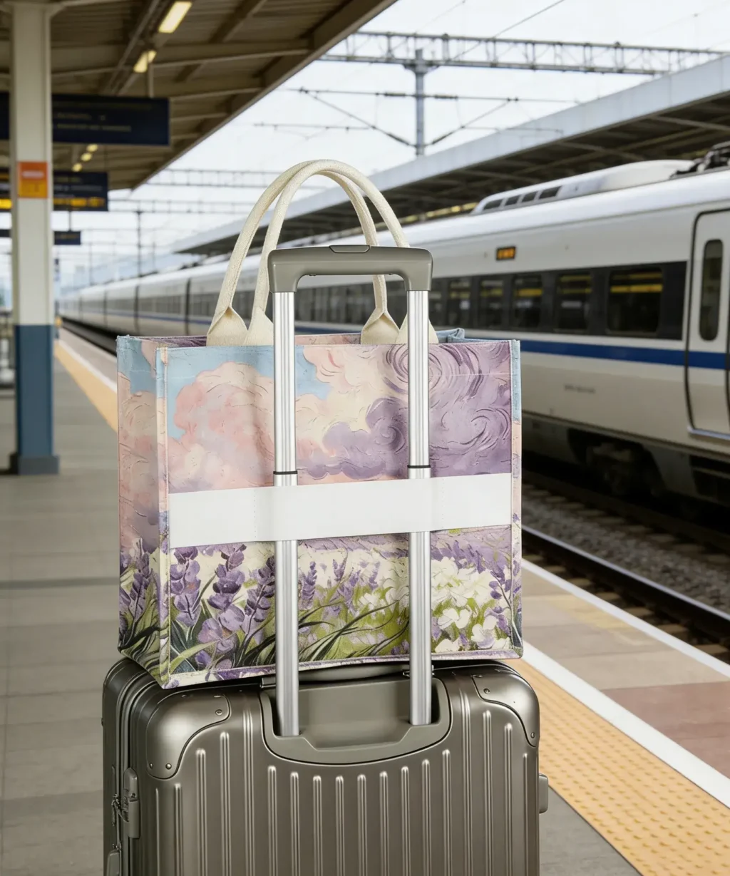 Dreamy Oil Painting Large-Capacity Custom Canvas Material Tote Bag Wedding Favor Bag