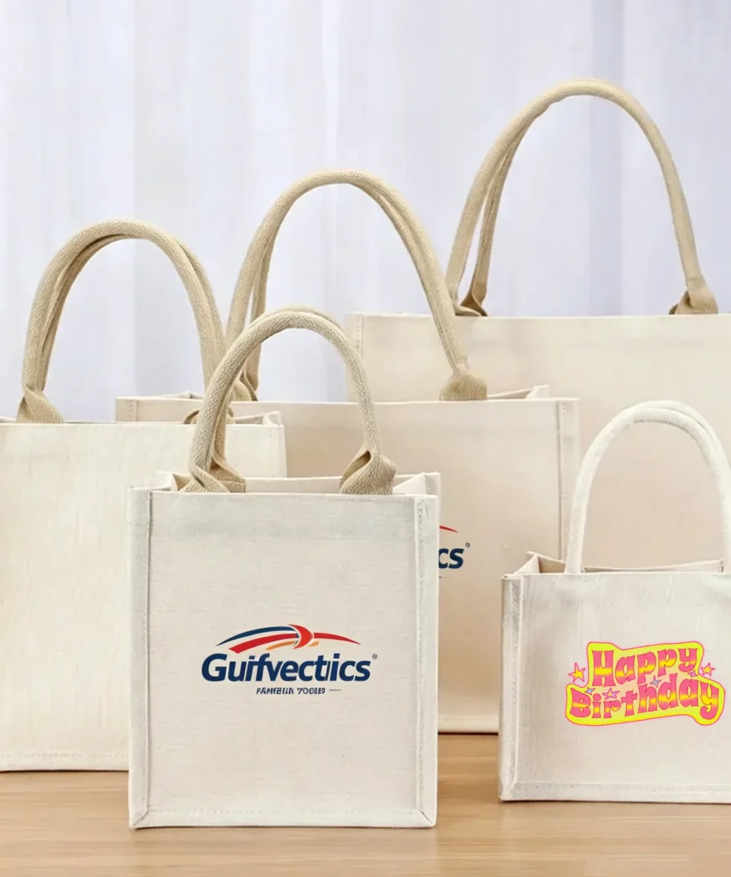 Durable Beige DIY Personalized Canvas Totes with Reinforced Core Handles