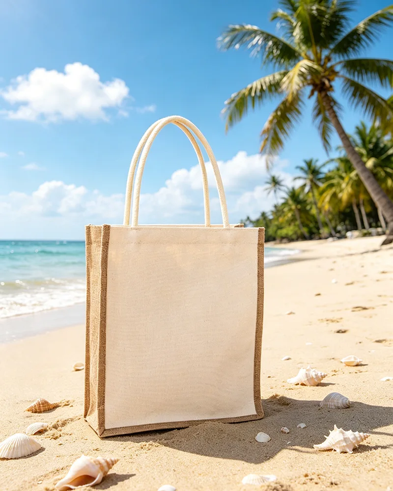 Wedding Gift Burlap Jute Tote Bag with Handle for Bridesmaid DIY