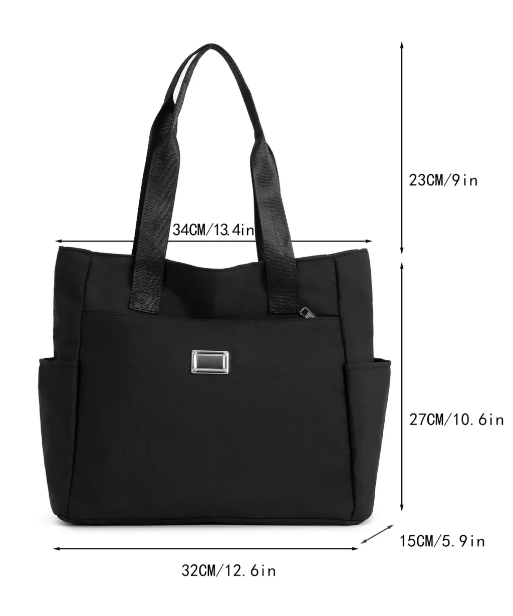 Large-Capacity Waterproof Oxford Fabric Work Tote with Zipper for Work Commute School