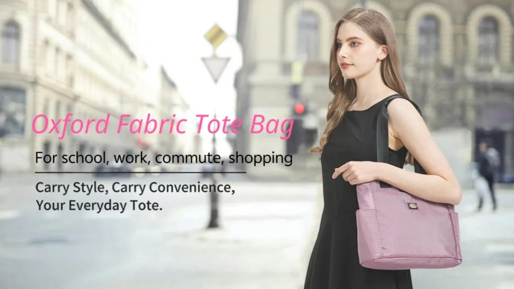 Large-Capacity Waterproof Oxford Fabric Work Tote with Zipper for Work Commute School