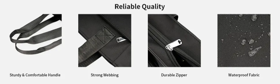 Large-Capacity Waterproof Oxford Fabric Work Tote with Zipper for Work Commute School