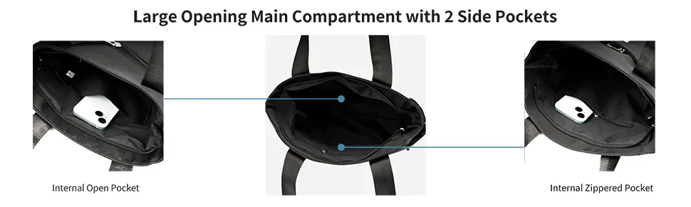 Large-Capacity Waterproof Oxford Fabric Work Tote with Zipper for Work Commute School