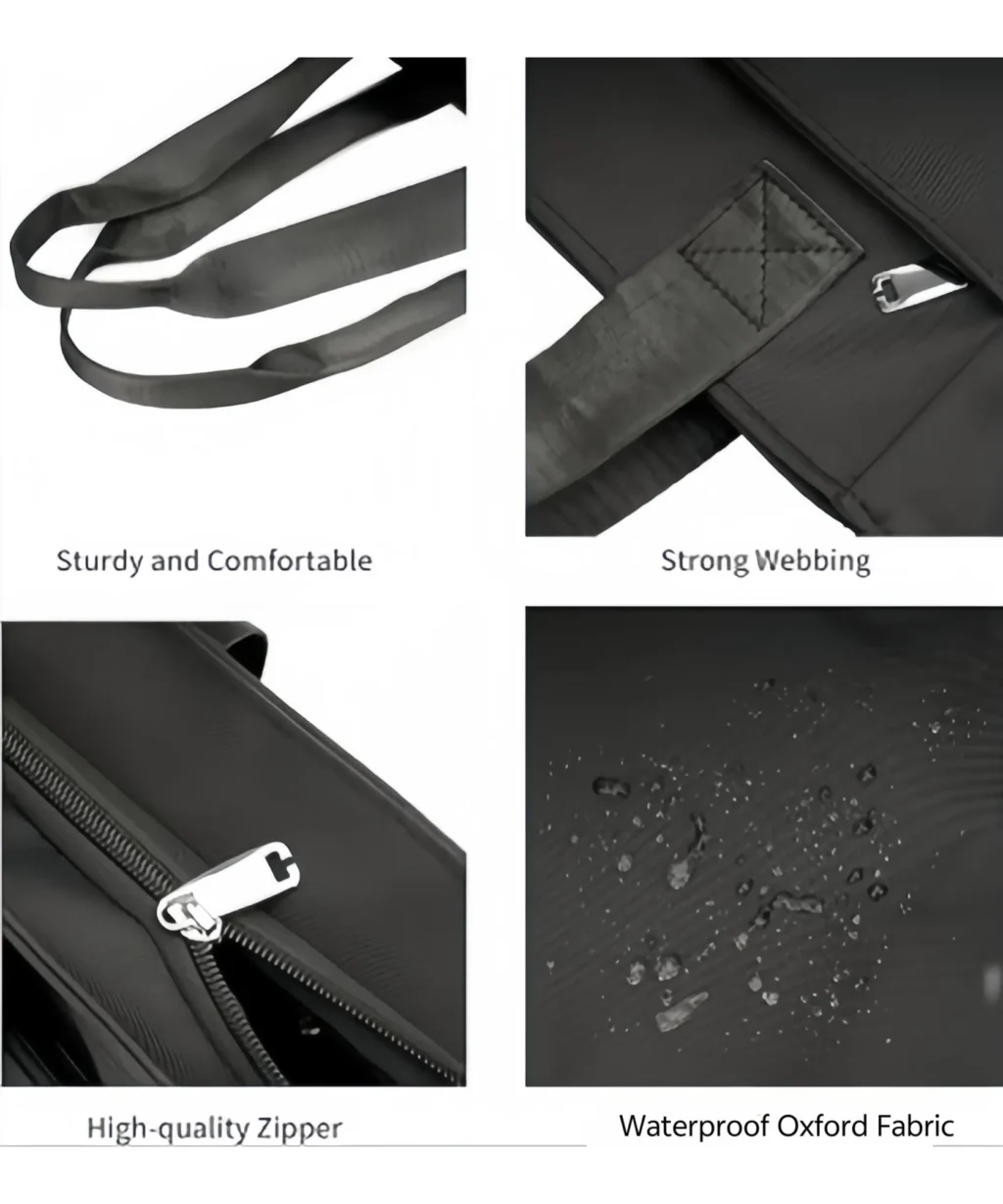 Large-Capacity Waterproof Oxford Fabric Work Tote with Zipper for Work Commute School