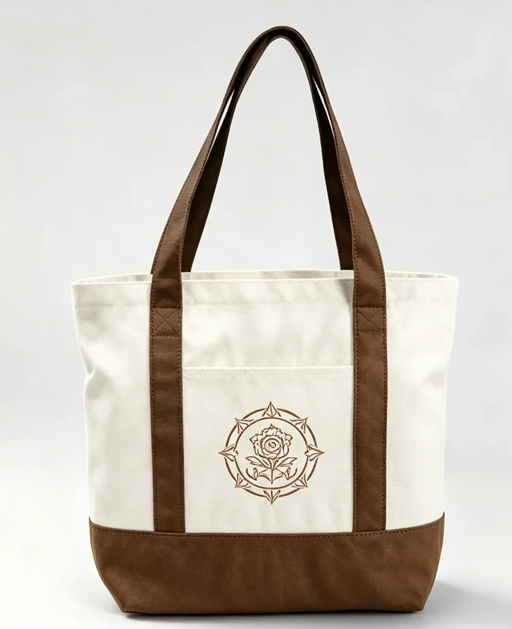 Alternative view of Two-Tone Spacious Cotton Tote Bag for Custom Printing 100PCS Bulk