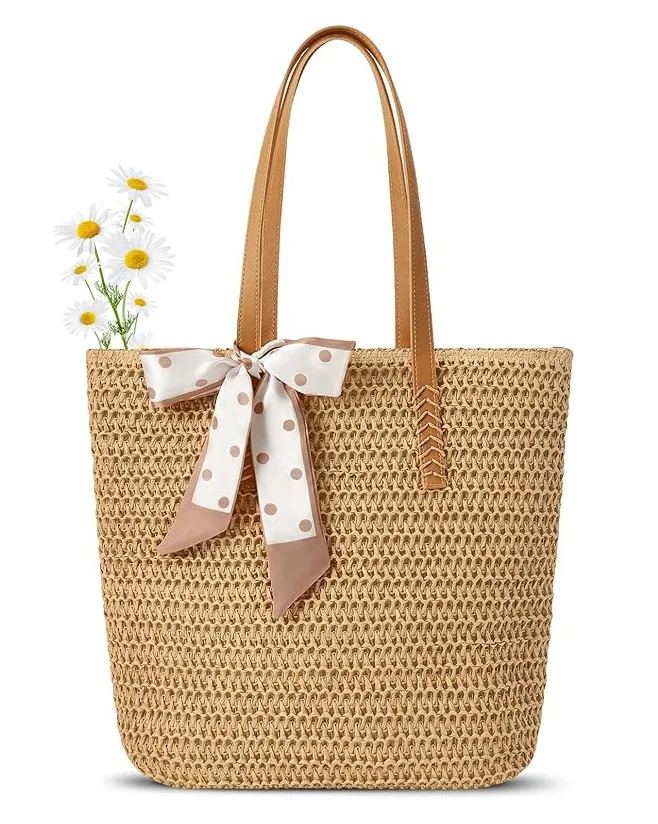Straw Beach Bag for Summer Shoulder Handbags