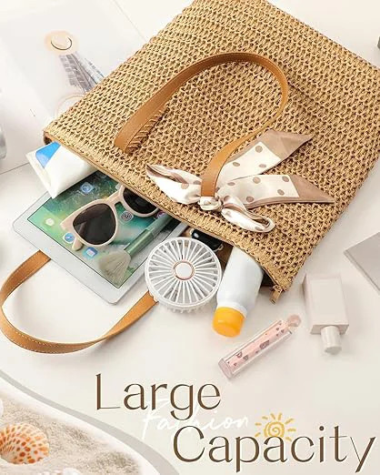 Straw Beach Bag for Summer Shoulder Handbags - Image 5