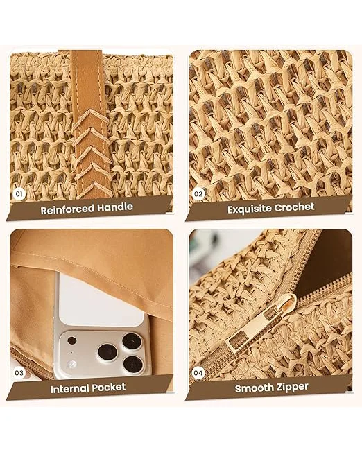 Straw Beach Bag for Summer Shoulder Handbags - Image 7