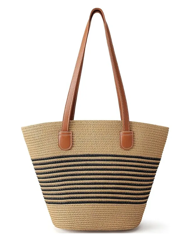 Large Summer Straw Beach Tote Bag for Women - Image 8