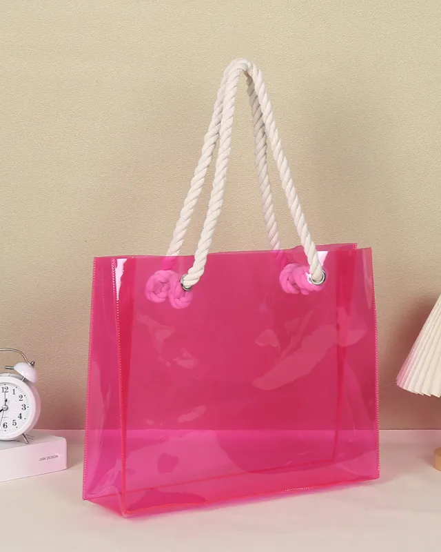 Waterproof Custom Holographic PVC Clear Tote Bag Gift Souvenir Bag