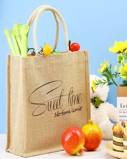 Alternative view of DIY Gift Small Burlap Jute Tote Wholesale With Handles