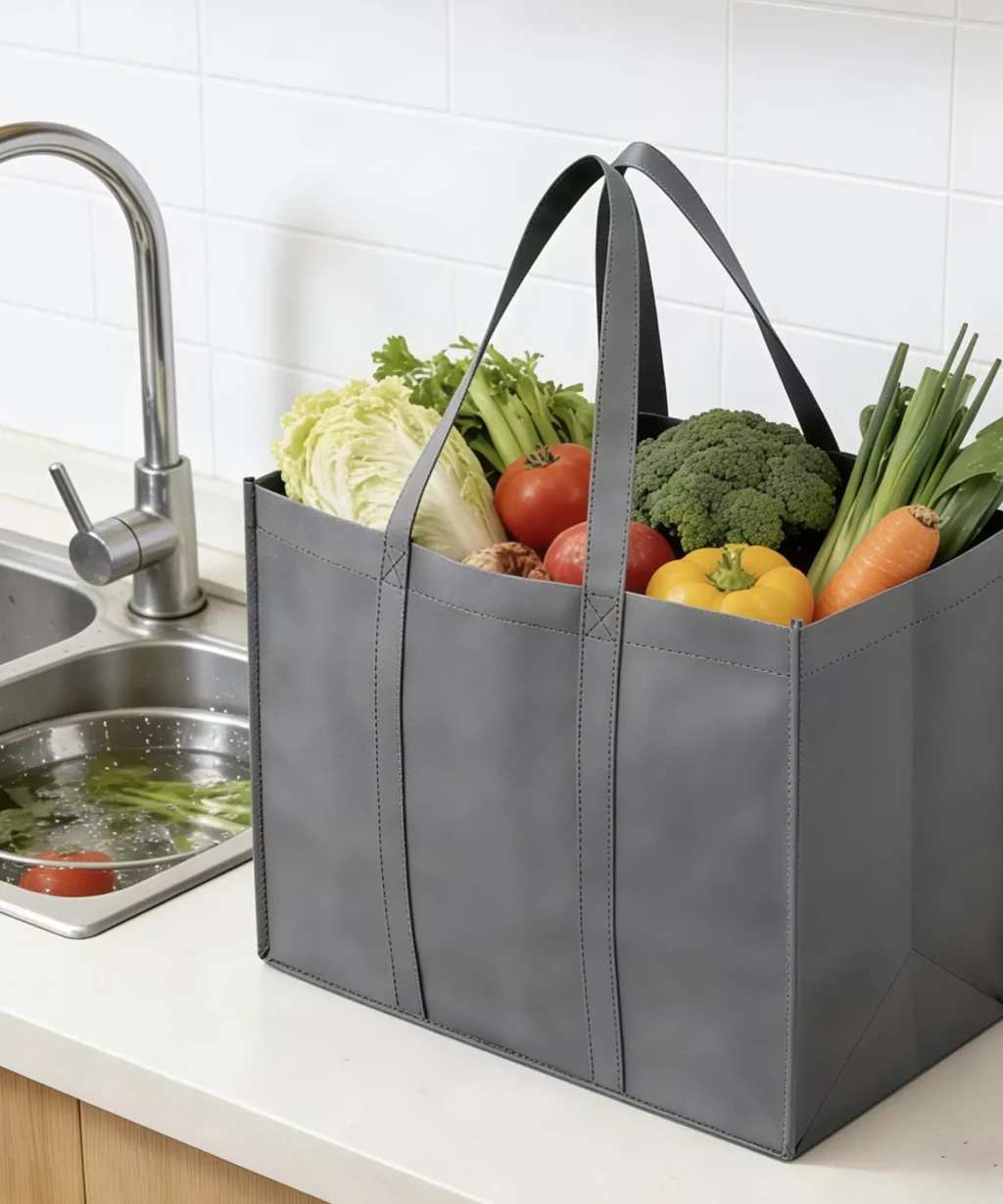 6Pcs Large Capacity Foldable Non Woven Shopping Bag for Groceries Promotion