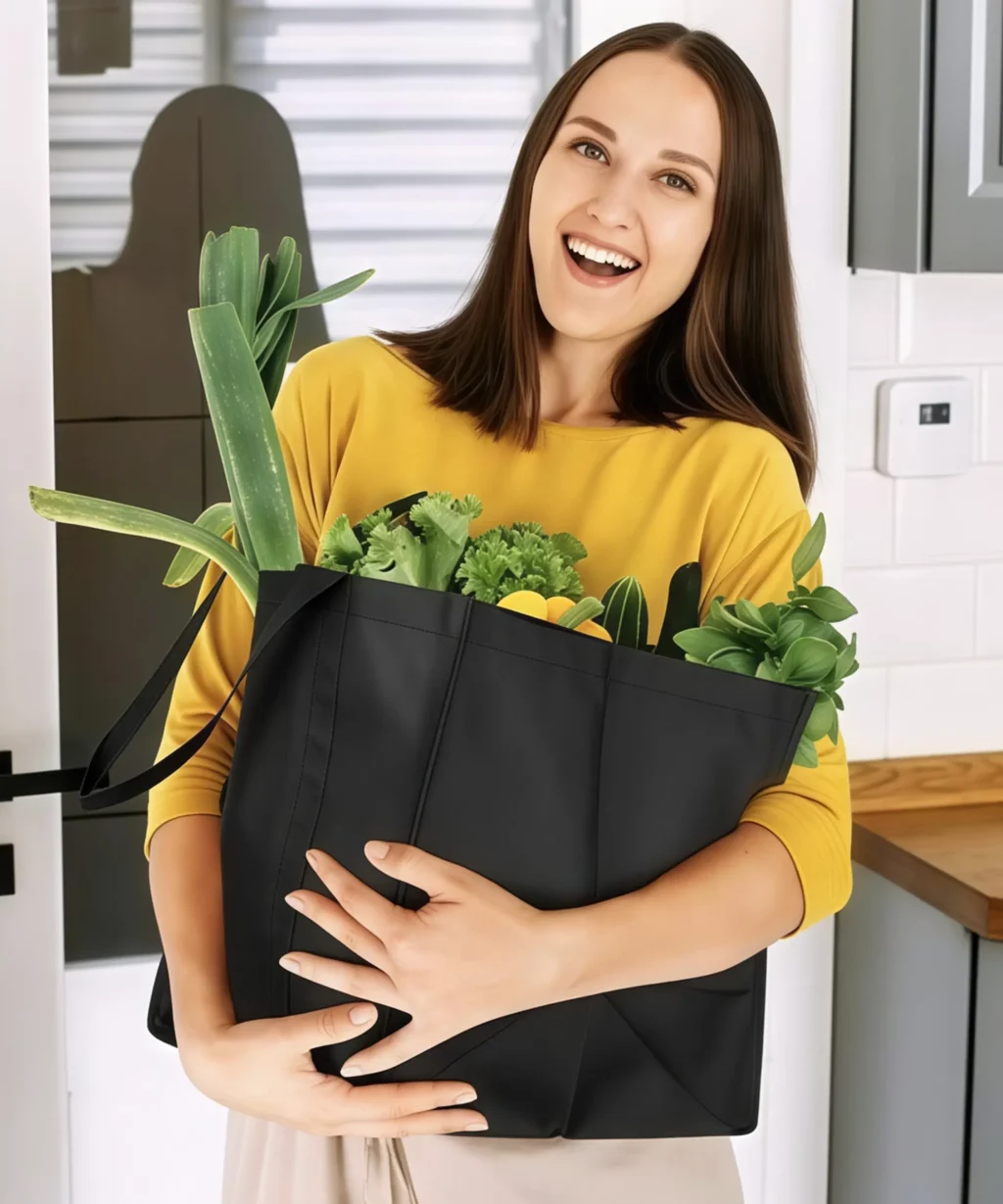 6Pcs Large Capacity Foldable Non Woven Shopping Bag for Groceries Promotion