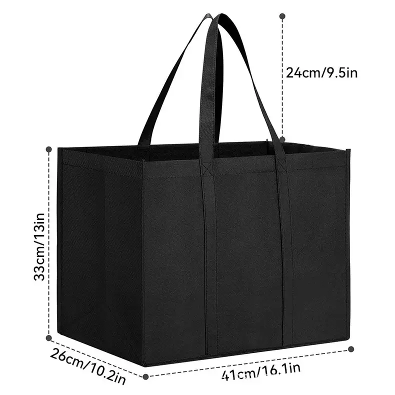 6Pcs Large Capacity Foldable Non Woven Shopping Bag for Groceries Promotion