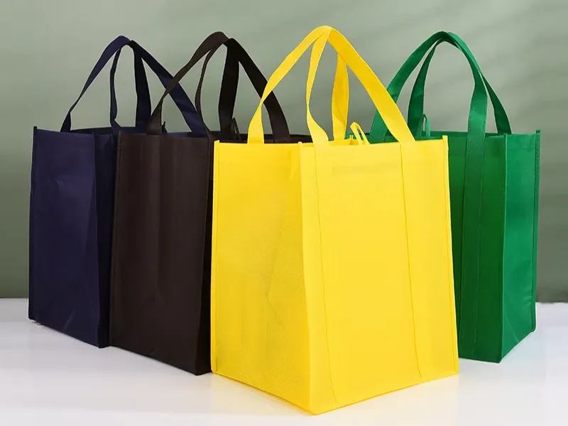 Blank Custom Non Woven Tote Bags Shopping Promotion Handbag Multiple Colors