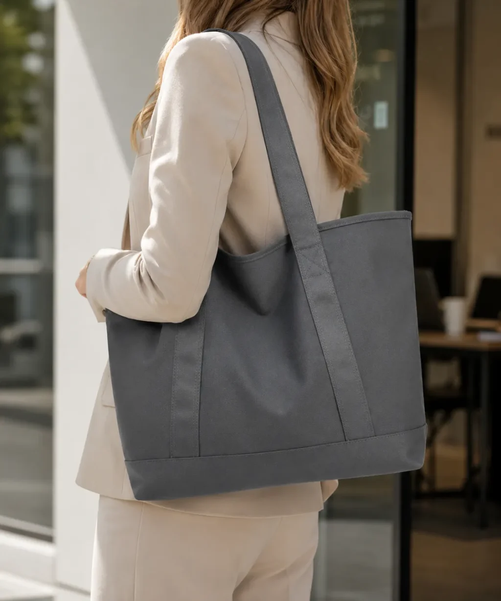 Casual Multi-Pockets Zippered Nylon Large Work Tote Bag for Business Office