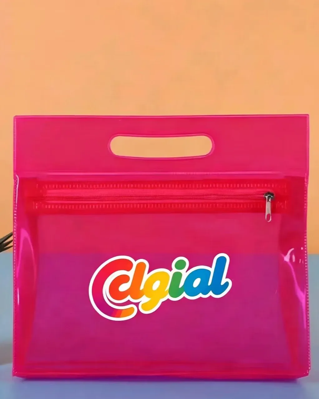 Colorful Versatile PVC Custom Zippered Pouch Bag for Ladies Cosmetics