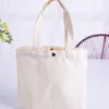 Compact DIY Mini Canvas Tote Bag with Snap Closure Lunch Everyday Use