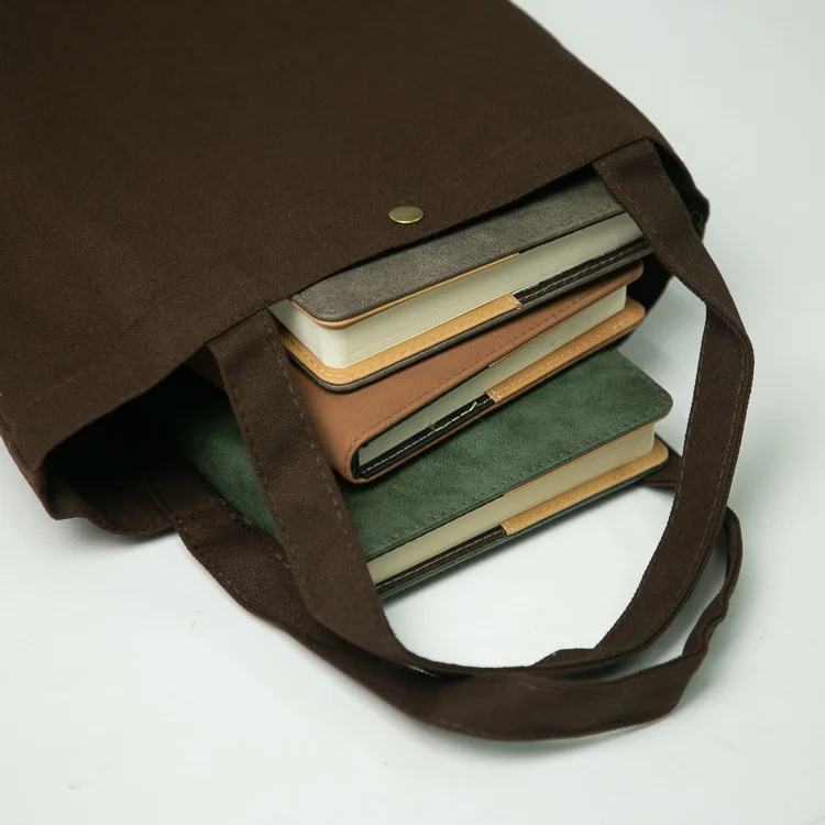 Compact DIY Mini Canvas Tote Bag with Snap Closure Lunch Everyday Use