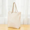 Durable Vertical Blank Canvas Tote Bag with Rope Handles Daily Shopping Use