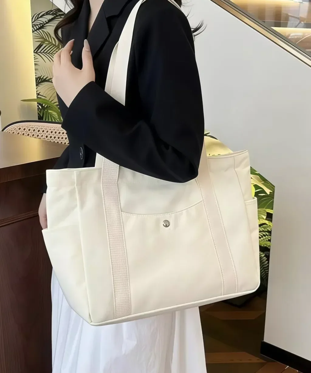 Large Canvas Multiple-Pocket Tote Handbag Shoulder Bags for Work School Travel