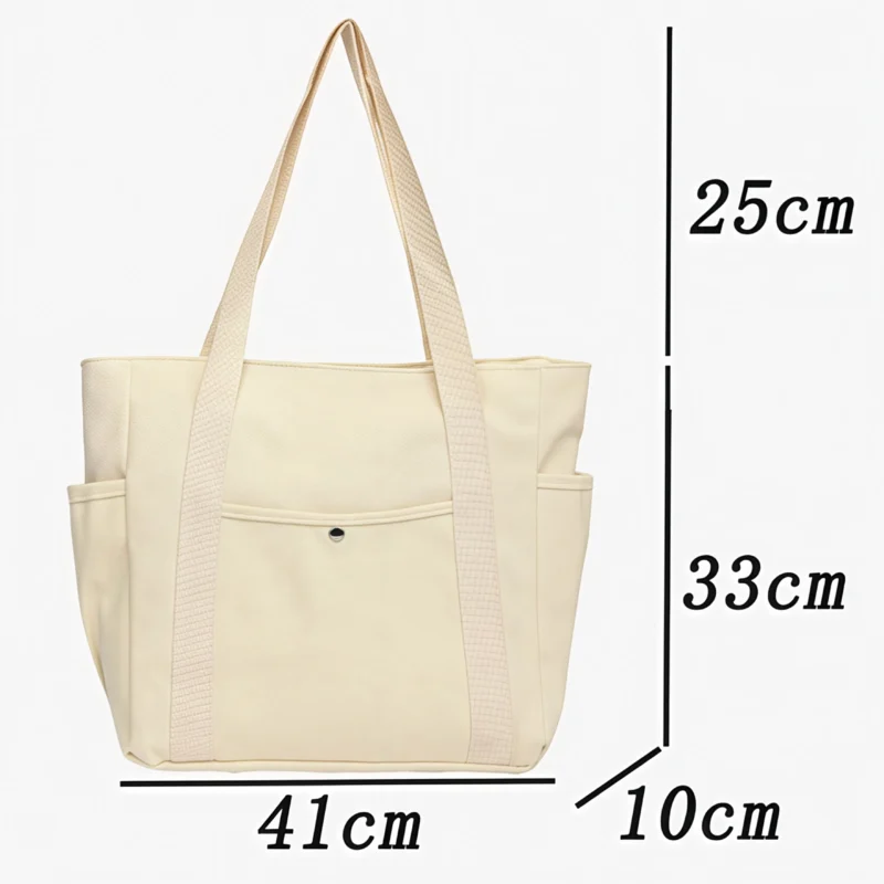 Large Canvas Multiple-Pocket Tote Handbag Shoulder Bags for Work School Travel