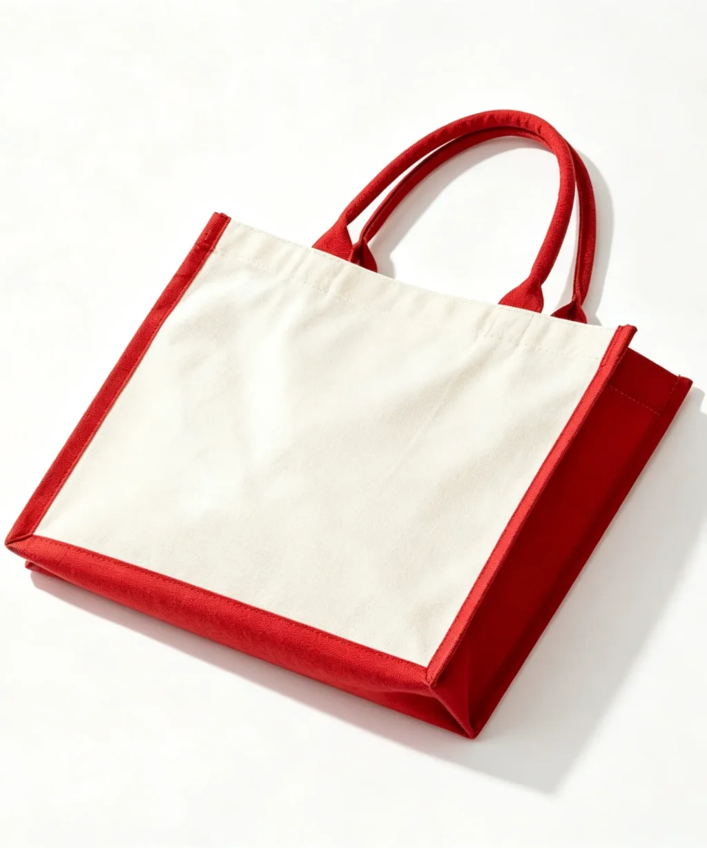 Large Color Block Heavy Duty Canvas Tote Bags for Shopping Errand - Image 5