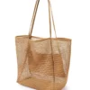 Large Foldable Nylon Mesh Tote Bags for Summer Beach Vacation