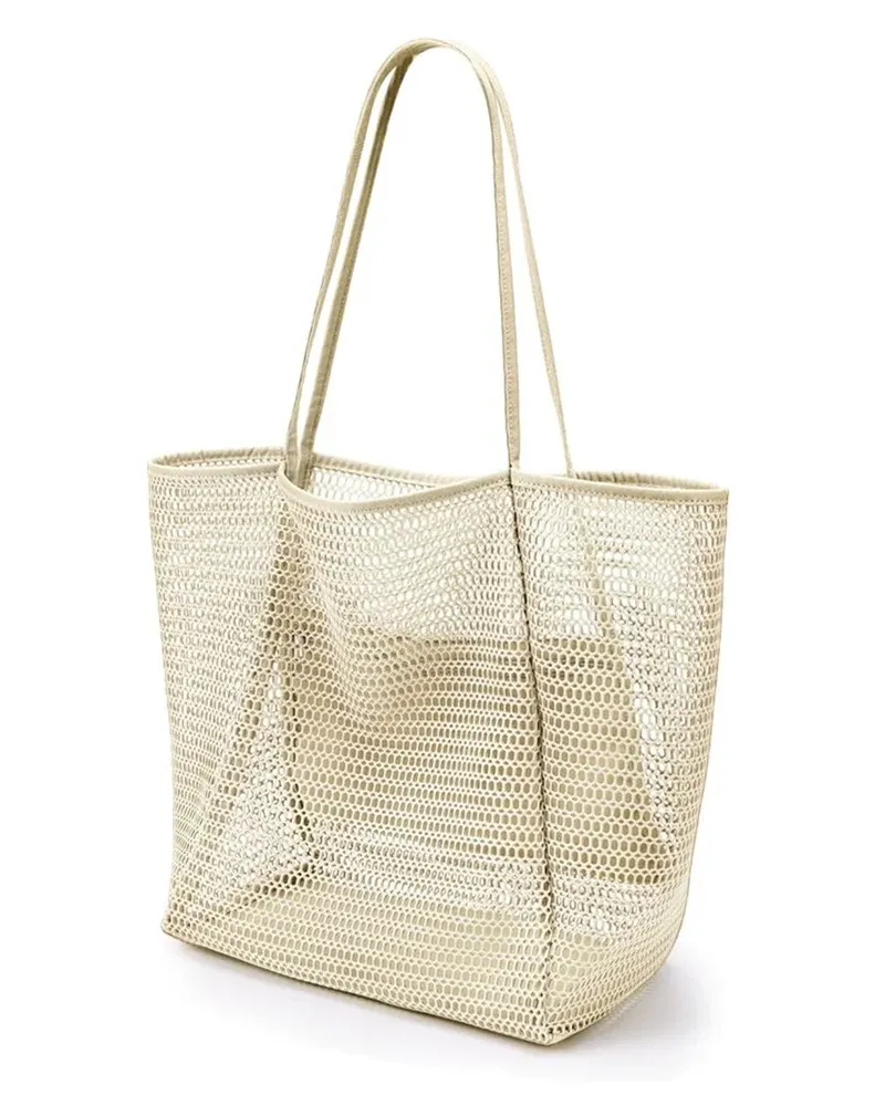 Large Foldable Nylon Mesh Tote Bags for Summer Beach Vacation