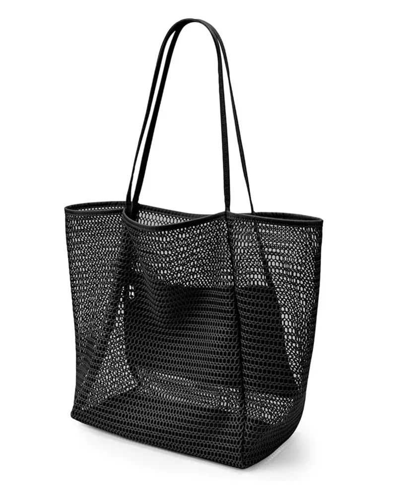 Large Foldable Nylon Mesh Tote Bags for Summer Beach Vacation