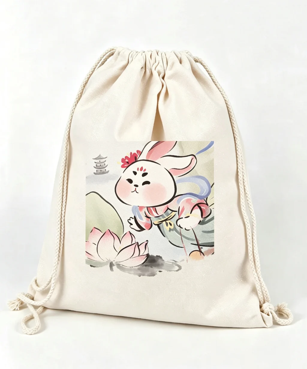 Large Heavy Duty Blank Canvas Drawstring Bags Backpack for Daily Use Main