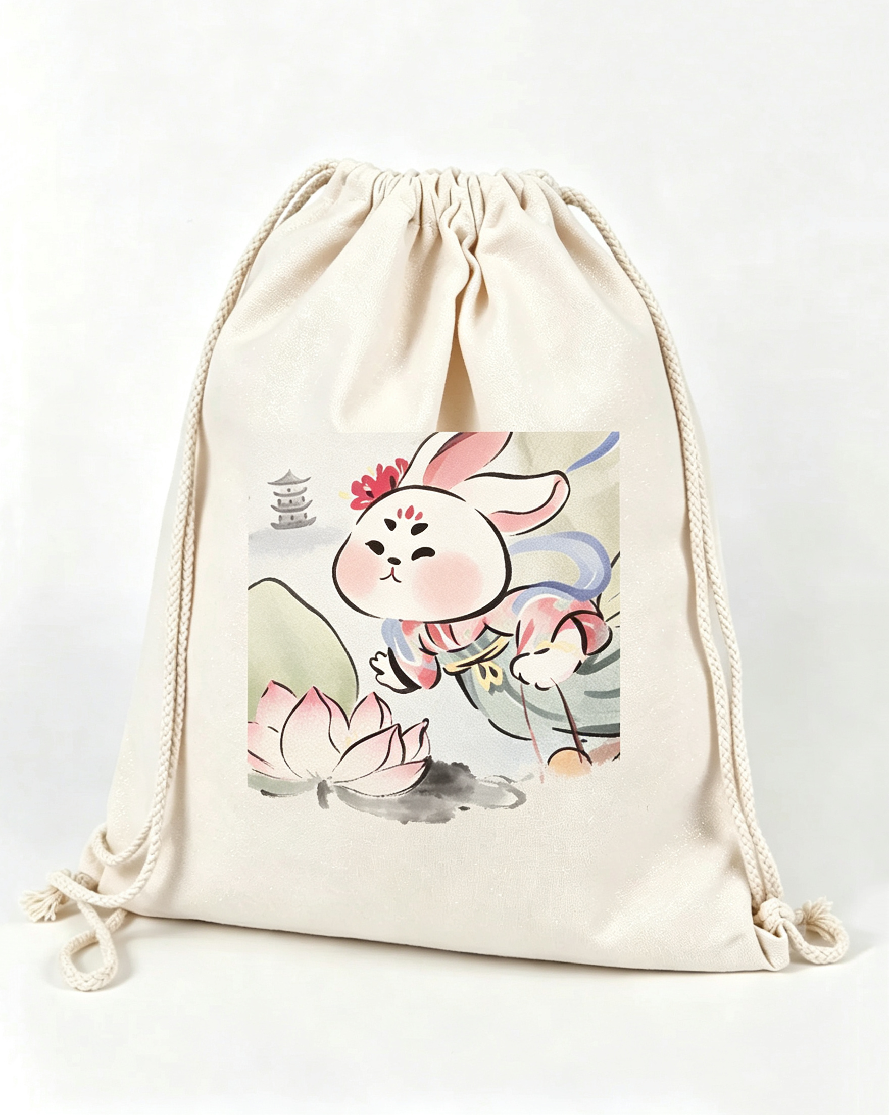 Large Heavy Duty Blank Canvas Drawstring Bags Backpack for Daily Use Main