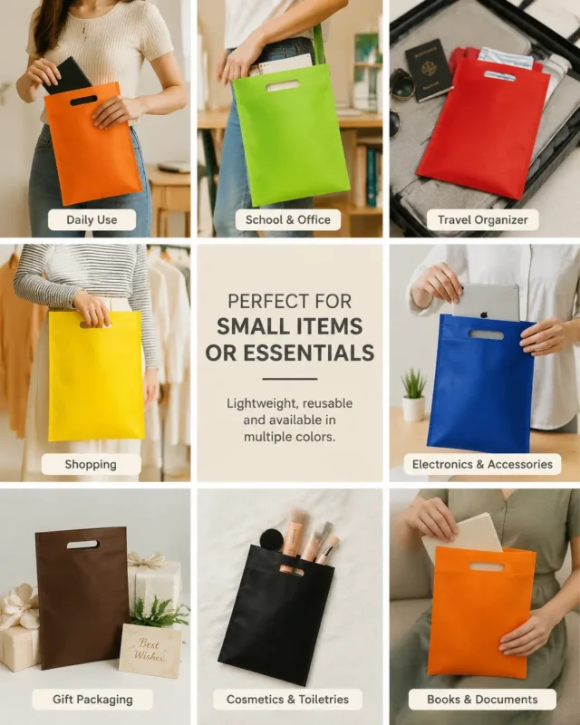 Minimalist Blank Flat Open Top Custom Non Woven Carry Bags Multiple Sizes