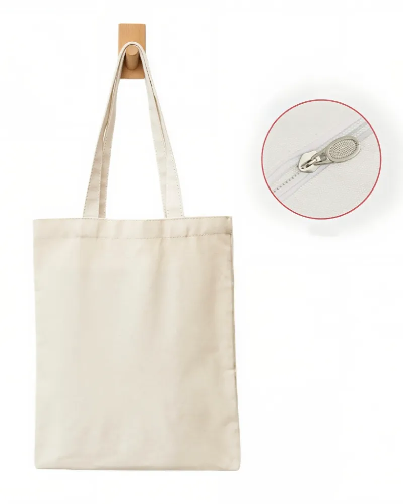 Multipurpose Blank Custom Canvas Zippered Tote Bags Three Colors