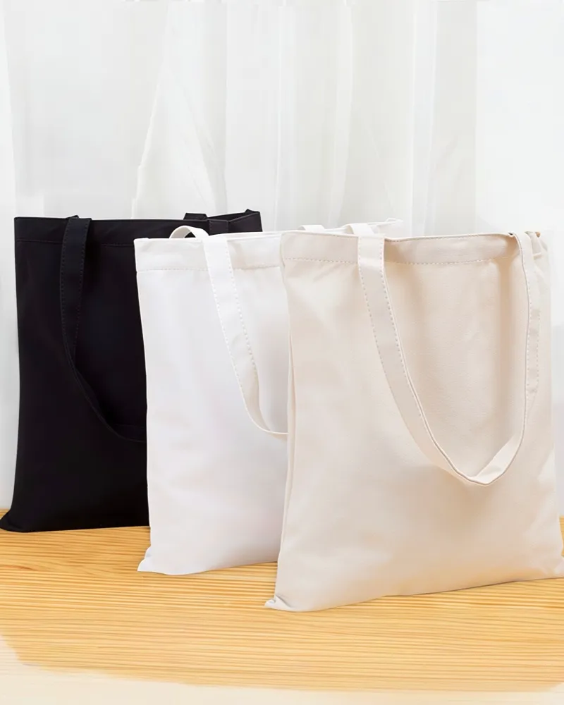 Multipurpose Blank Custom Canvas Zippered Tote Bags Three Colors