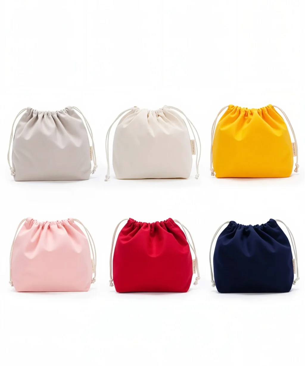 Portable Solid Color Custom Drawstring Storage Tote Bag for Essentials Crystals Cosmetics
