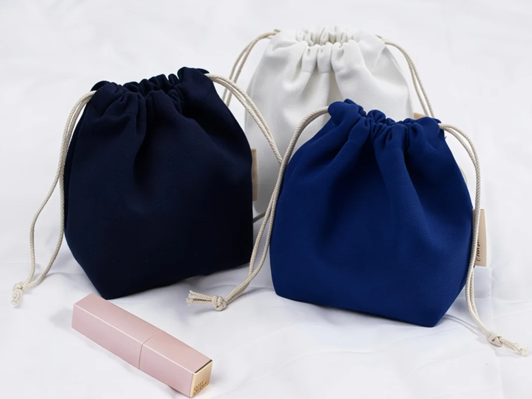 Portable Solid Color Custom Drawstring Storage Tote Bag for Essentials Crystals Cosmetics